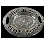 Clear Pressed Glass Oval Handled Tray