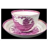 Martin-Cope Purple Transferware Cup & Saucer