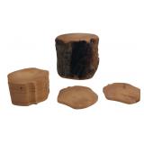 Handcrafted Wooden Log Coaster Set