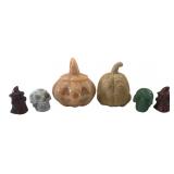 Hand Carved Polished Stone Halloween Figures Lot
