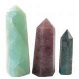 Calcite, Quartz & Fuchsite Crystal Towers