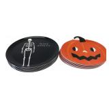 Hyde & EEK! Halloween Plates 6 Pumpkin 5 Skeleton