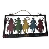 Western Cowboy Metal Wall Hook Rack