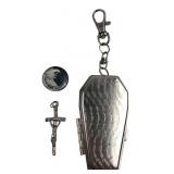 Marie-Rose Ferron Pin, Crucifix & Coffin Box