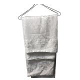 Two White Damask Fabric Panels 112x48"