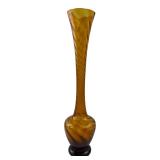 Art Line Japan Amber Swung Art Glass Vase