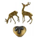 The Pineapple Shoppe Brass Deer & Trinket Box