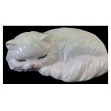 VTG White Ceramic Sleeping Cat Figurine