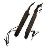 Antique Wooden Prow Ice Skates Metal Blades