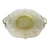 VTG Lancaster Yellow Depression Glass Tray