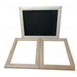 Set of 3 Wooden Frames w/ Chalkboard