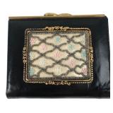 Daniel de Paris Beaded Leather Coin Purse