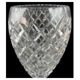 Clear Cut Glass Diamond Pattern Vase