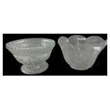 Two Clear Pressed Glass Bowls