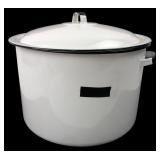 White Enamelware Lidded Stock Pot 8x12"