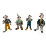 Enesco 1983 Painted Metal Clown Figurines
