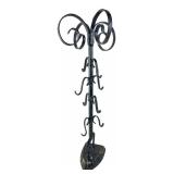 Folk Art Wrought Iron & Sad Iron Hook Stand