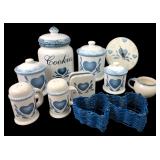 House of Lloyd Blue Heart Ceramic Kitchen Set