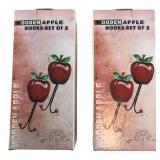 Sealed Wooden Apple Hooks - Two Sets