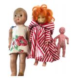 VTG Knickerbocker Annie & Plasco Dolls Lot of 3