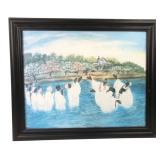 F. Newkirk River Baptism Scene Print