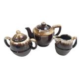 Brown Drip Glaze Ceramic 3-Piece Tea Set