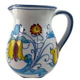 Italian Style Hand-Painted Ceramic Pitcher