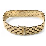 14K Italy Gold Textured Link Bracelet 20.57g