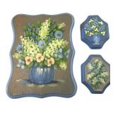 Walton Painted Floral Wood Wall Plaques Set of 3