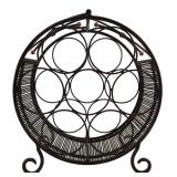 Wrought Iron Style 7-Bottle Wine Rack