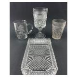 Assorted Glassware Lot - Disney Mug & Pressed...