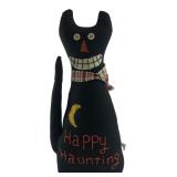 Primitive Style Halloween Black Cat Figure
