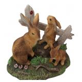 Ceramic Rabbit Family Figurine 6" H