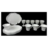 13-Piece Grape Pattern Milk Glass Snack Set