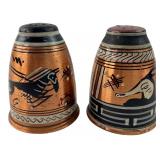 Greek Copper Enamel Salt & Pepper Shakers