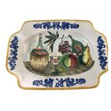 Hand Painted Ironstone Fruit & Wine Platter