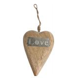 Rustic Carved Wooden Heart Love Ornament