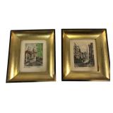 Pair of Leandri Paris Street Scene Prints
