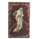 Vintage Framed Paper on Velvet Madonna & Child