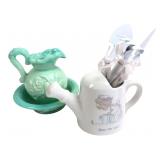 Miniature Glass Pitcher Set & Watering Can Lot