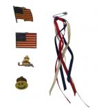 Patriotic & Novelty Enamel Lapel Pins Lot
