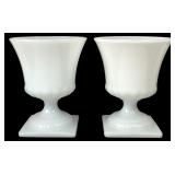 E.O. Brody Co. Milk Glass Pedestal Urns