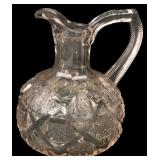 Clear Pressed Glass Star Pattern Pitcher