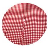 60" Red & White Gingham Checkered Tree Skirt