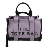 Purple & Black Faux Leather The Tote Bag