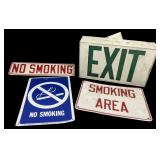 Vintage Metal Smoking Signs & Exit Light Lot