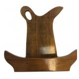 Vintage Wooden Wall Shelf Pocket 12 in