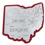 Ohio State Shaped Wooden Wall Plaque 7x6