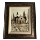 Michael A. Allender Framed Church Artwork 1977