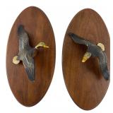 Pair Whitehall Metal Studios Duck Wall Plaques